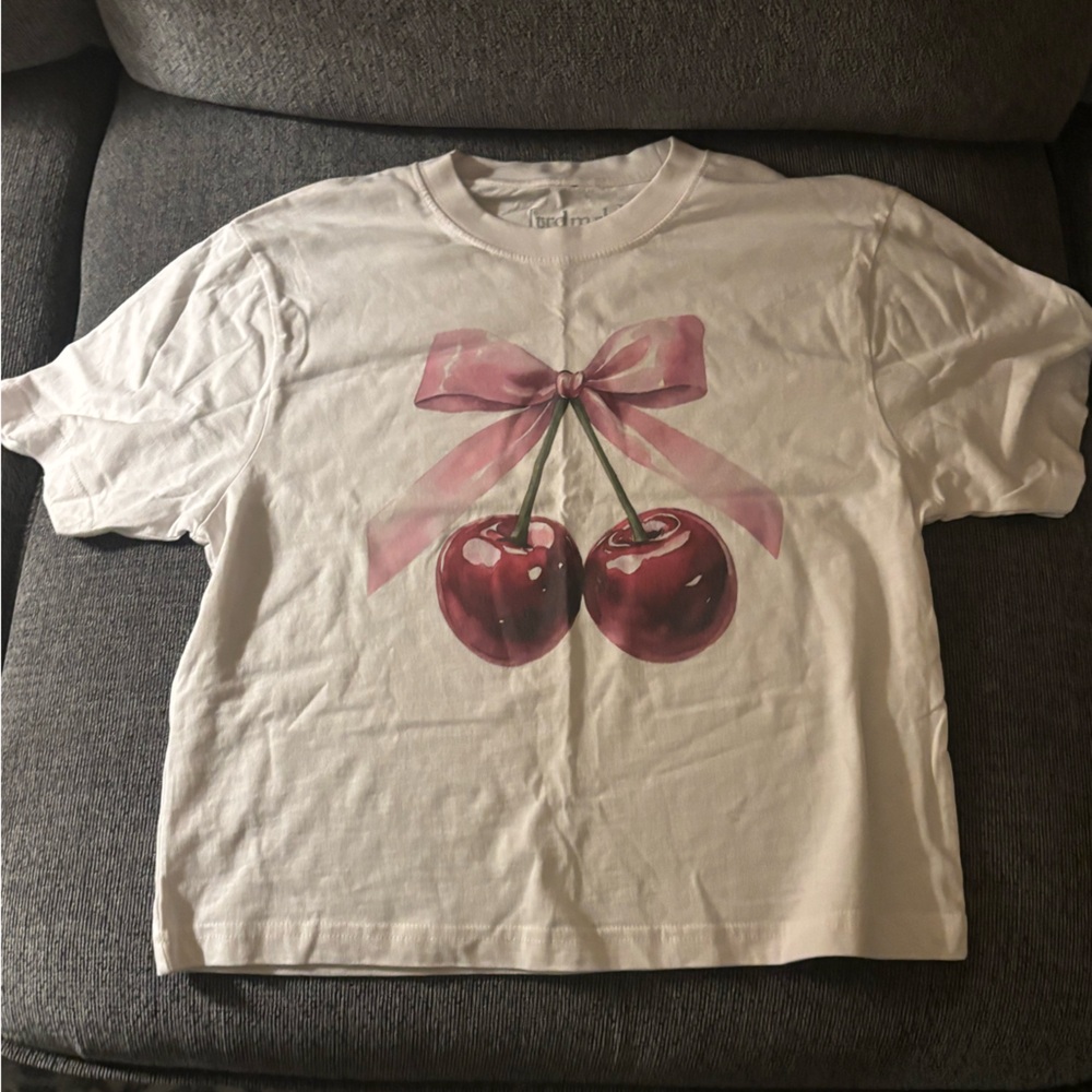 Charming Cherry Kids Tee - Cream
